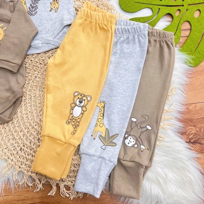  Kit 6 Peças - Safari Circus - Mostarda, Mescla e Marrom